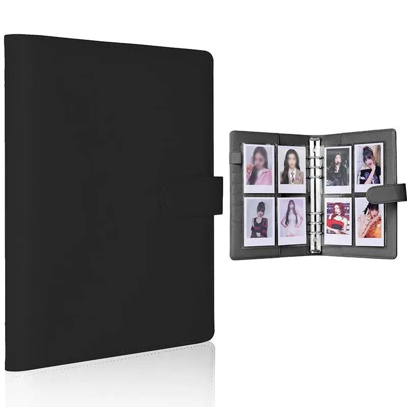 Candy Farbe A5 PU Leder Binder Fotokarten Abdeckung Nette Kpop Lose-blatt Sammeln Buch Foto Karten Album Lagerung Buch schreibwaren