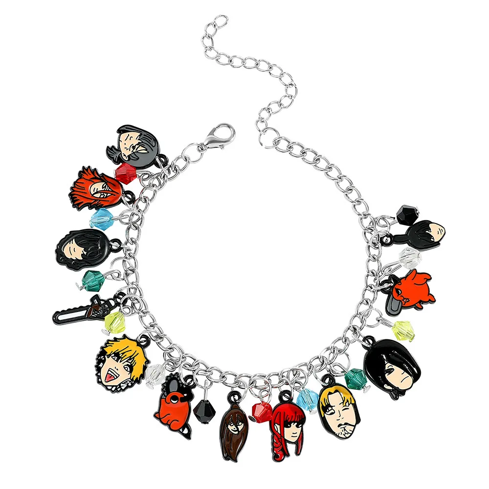 Pulsera con Dijes de Anime, Joyería Cosplay, Dijes Coleccionables de Denji, Makima, Power, Aki, Pochita, Accesorios para Fanáticos del Anime