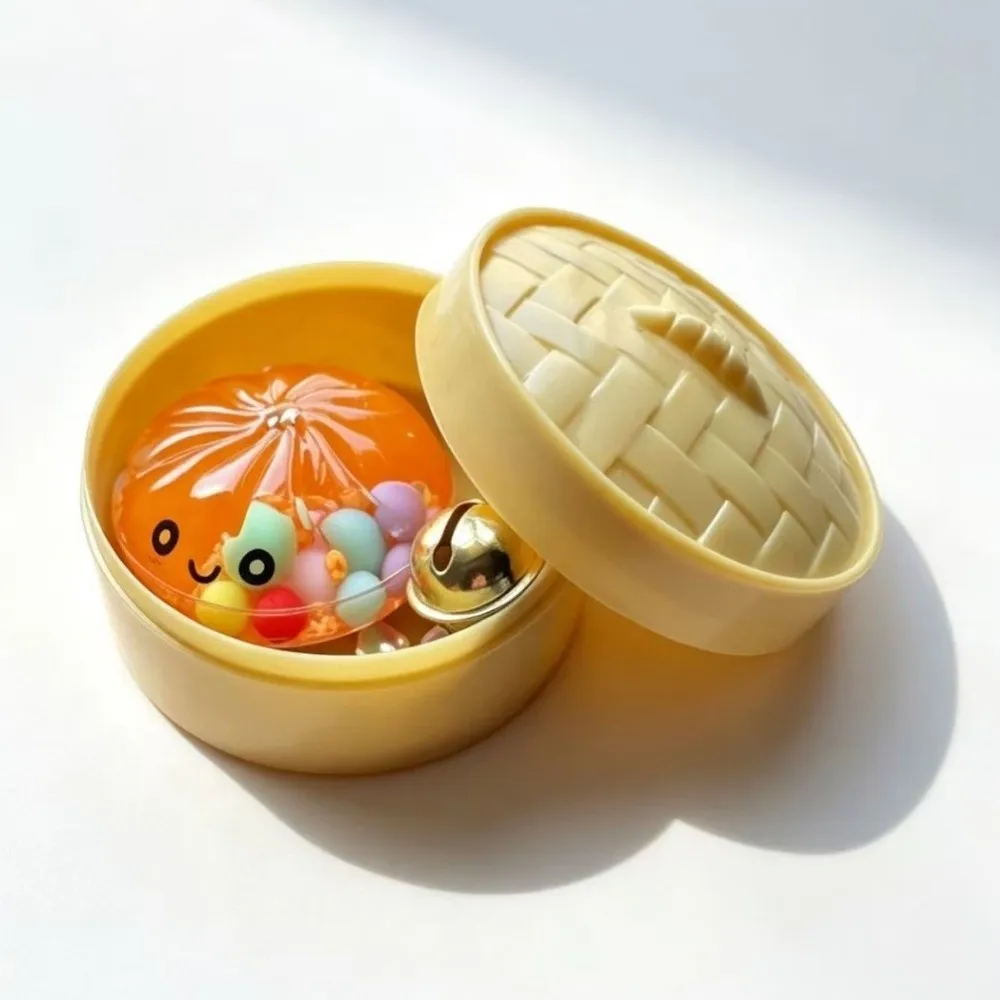 Colorful Miniature Bun Keychain Cute Cartoon Simulation Stuffed Bun Keychain Acrylic Quicksand Glitter Crystal
