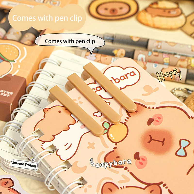 6 Stuks Kawaii Capybara Gel Pennen Schrijven Gladde Zwarte Inkt Pennen Kantoor Accessoires School Student Leraar Geschenk Esthetische Briefpapier