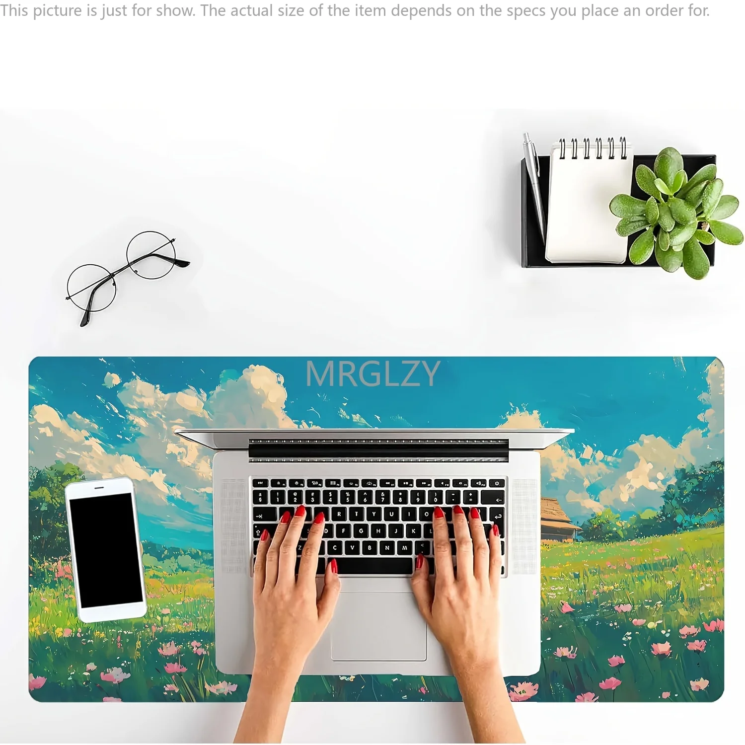 Alfombrilla de ratón con paisaje japonés de Anime de fantasía, accesorios de escritorio antideslizantes de goma grande, alfombrilla de ratón para decoración de teclado de jugador y oficinas