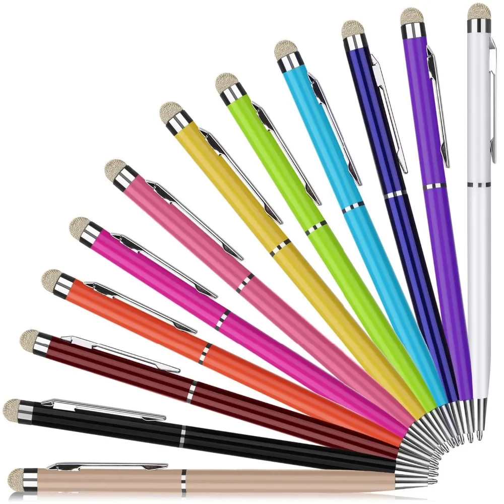 50 Stks/partij Custom Logo Mini Metalen Capacitieve Touchscreen Microfiber Stylus Met Roller Balpen Cadeau Voor Apple Ipad Iphone