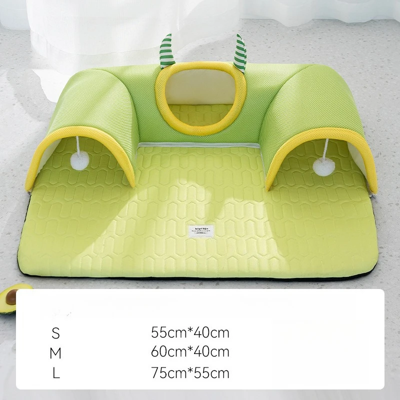 winterCat Tunnel Bed Summer Cooling Hide and Seek Mat Breathable Sleep Nest with Tunnel Kittens Interactive Toy Pet House Furnit