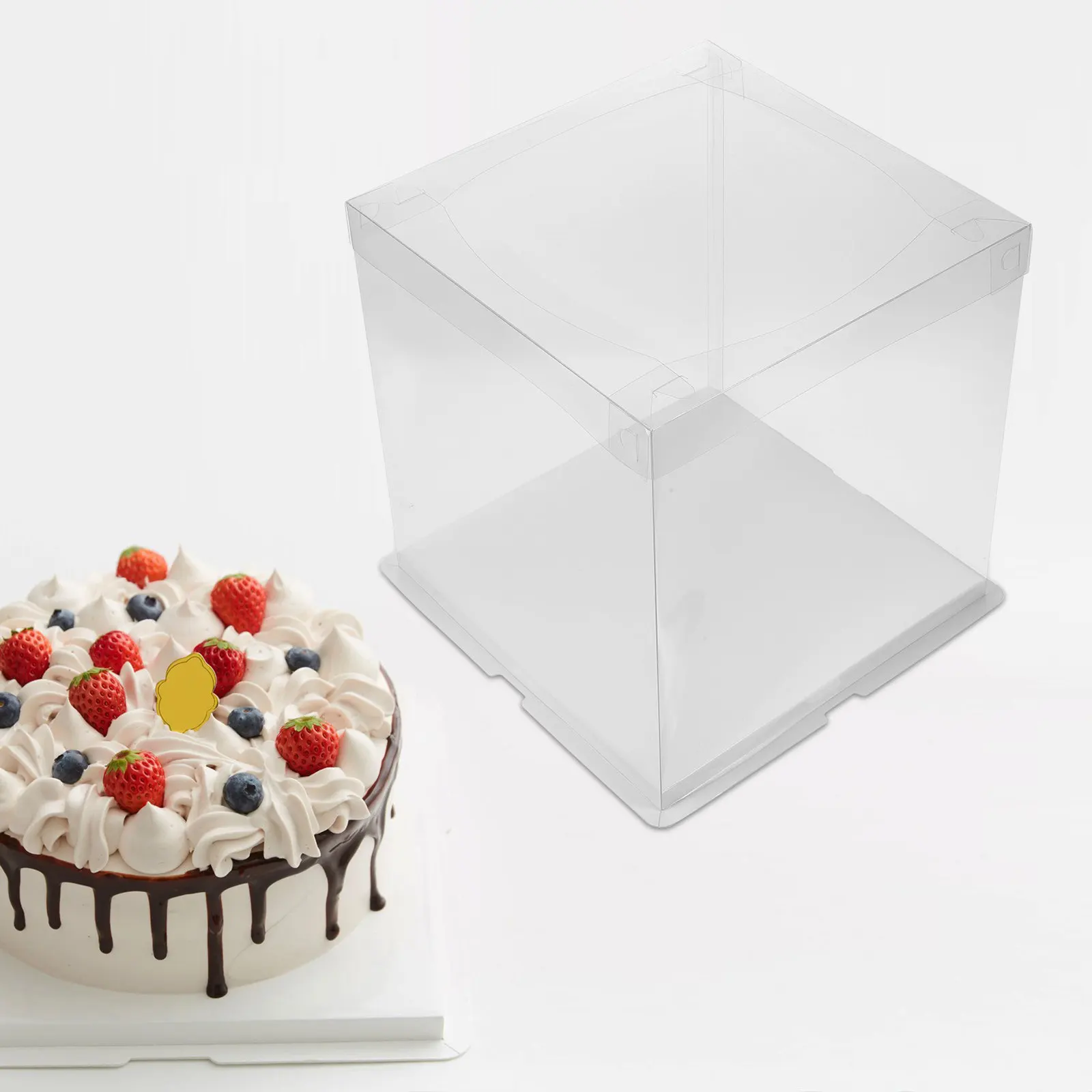2 Pcs Cakes Covers Party Boxes Clear Packaging Birthday Bakery Transparent Packing Wrapping