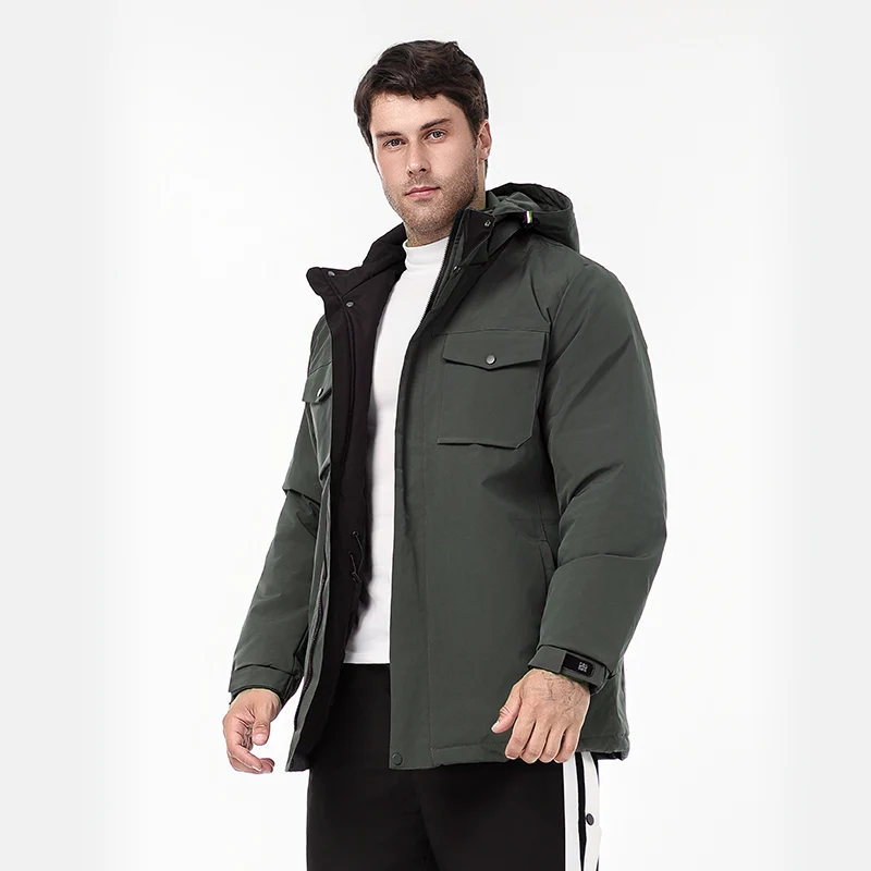 Men Winter Jacket Thicken Warm Parka New Windbreaker Coats Business Outwear Male Detachable Hooded Overcoat Plus Size Clothing