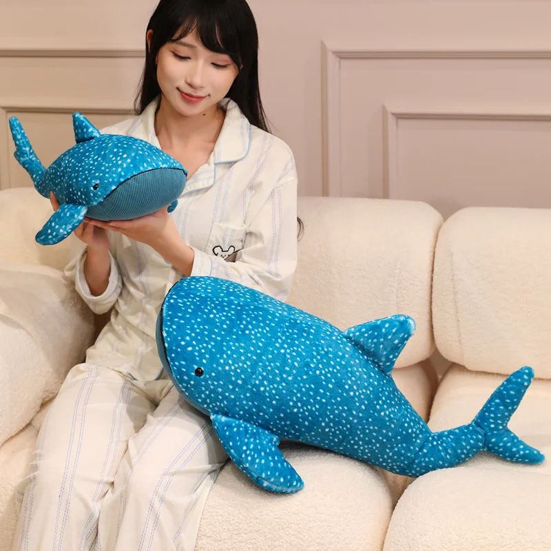 Big Size Marine Animal Series Plush Dream Whale Blue Doll Spot Kawaii Pillow Toy Cushion Soft Christmas Gift For Kids