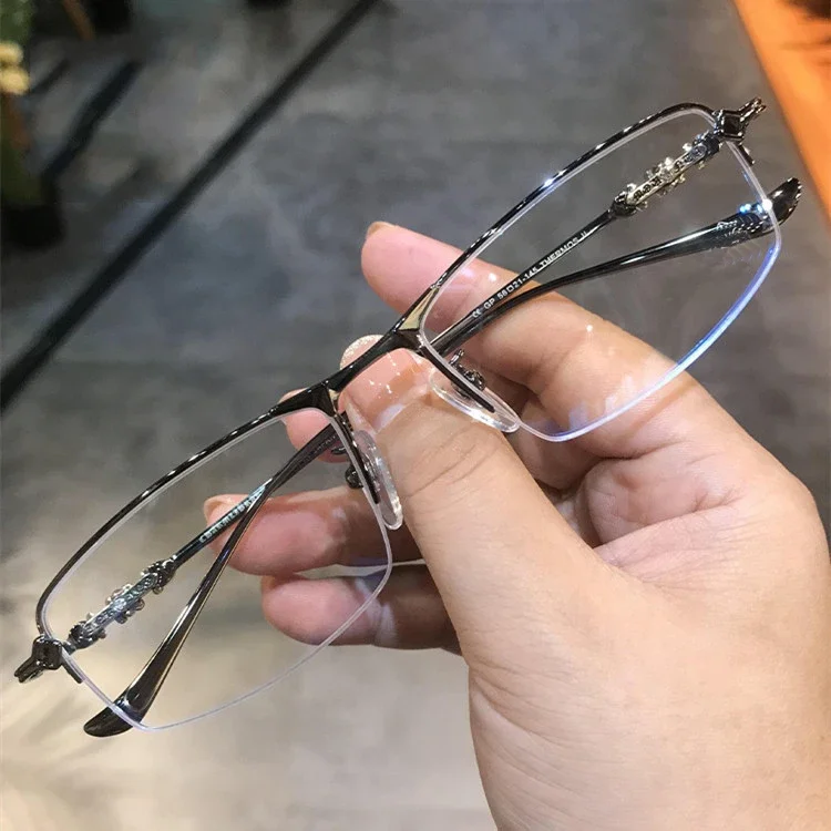 Fashion Trend Minus Glasses for Women Men Vintage Half Frame Computer Myopia Eyewear Anti Blue Light Finished Near Sight Glasses