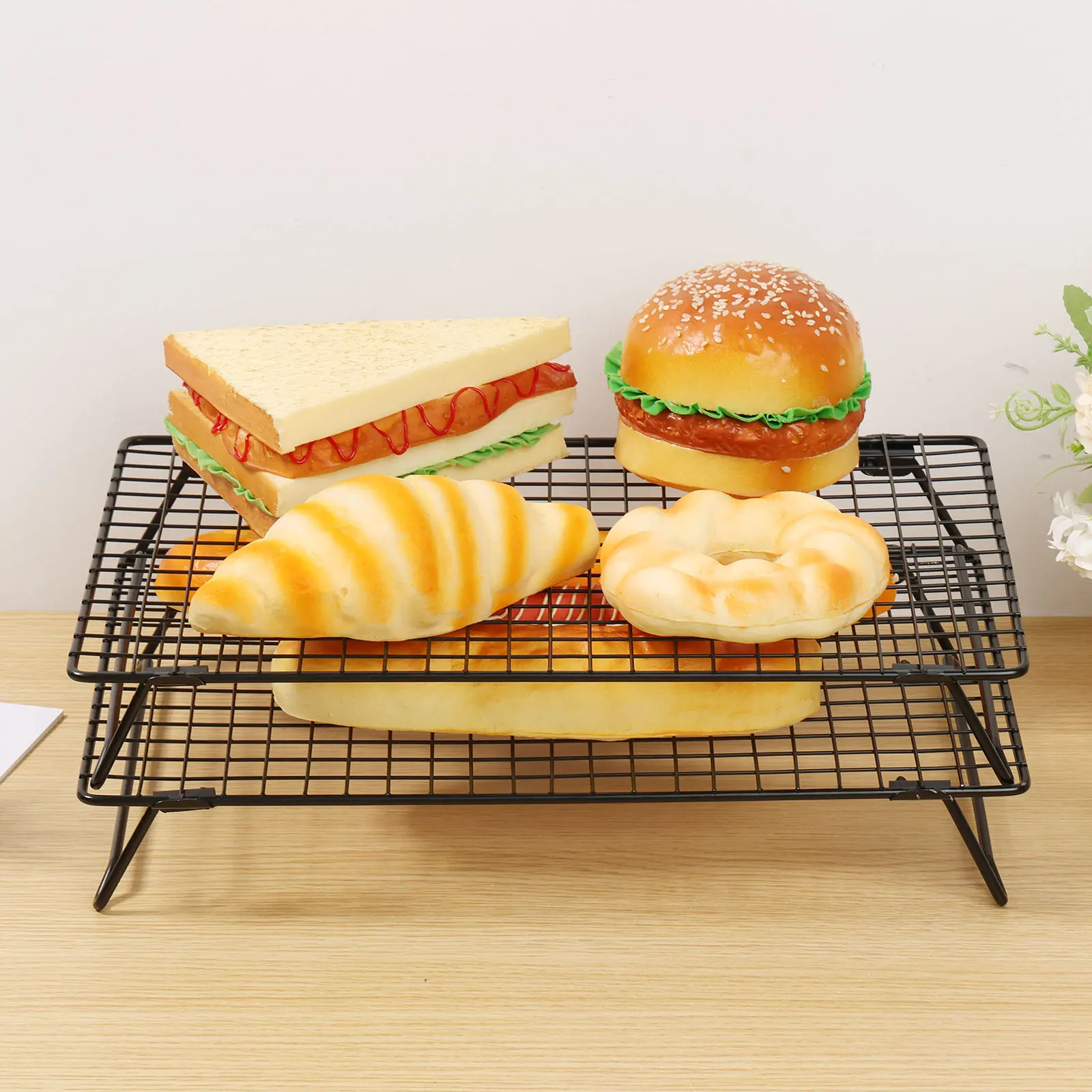 3/2Pcs Backen Kühlung Rack Metall Stapelbare Kühlung Stehen Obst Gemüse Reinigung Ablauf Rack Cupcake Brot Desserts Gebäck lagerung