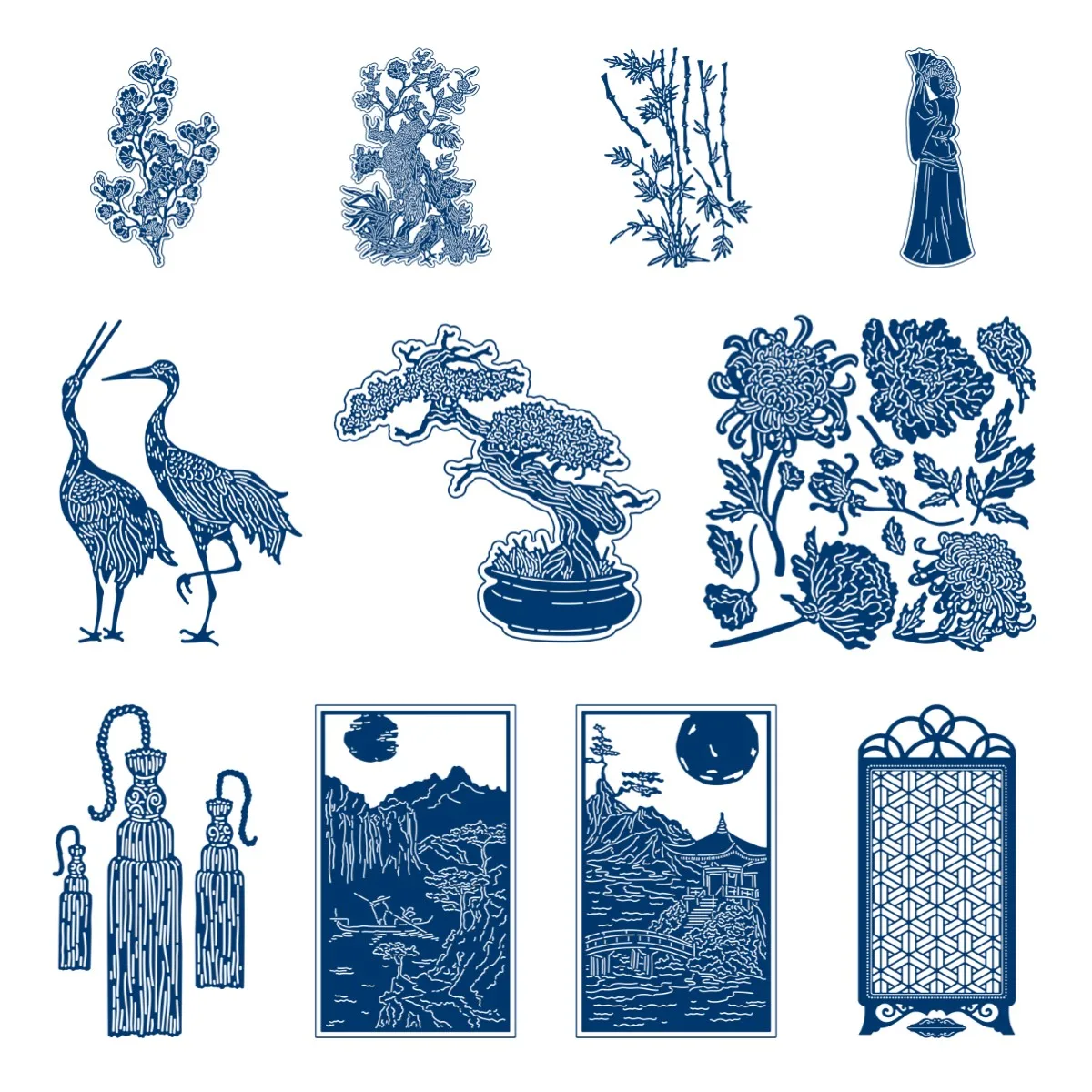 Die Kunst Von Bonsai Seide Quasten Blume Metall Schneiden Stirbt Für Scrapbooking Papier Handwerk