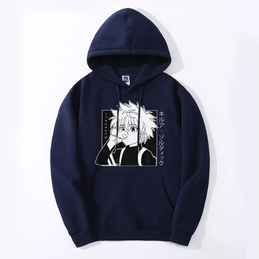 HUNTER×HUNTER Killua Zoldyck Anime 2024 Autumn Winter Men\'s Fashion Sweatshirts Hoodie Harajuku Sweatshirts Printing Streetwear