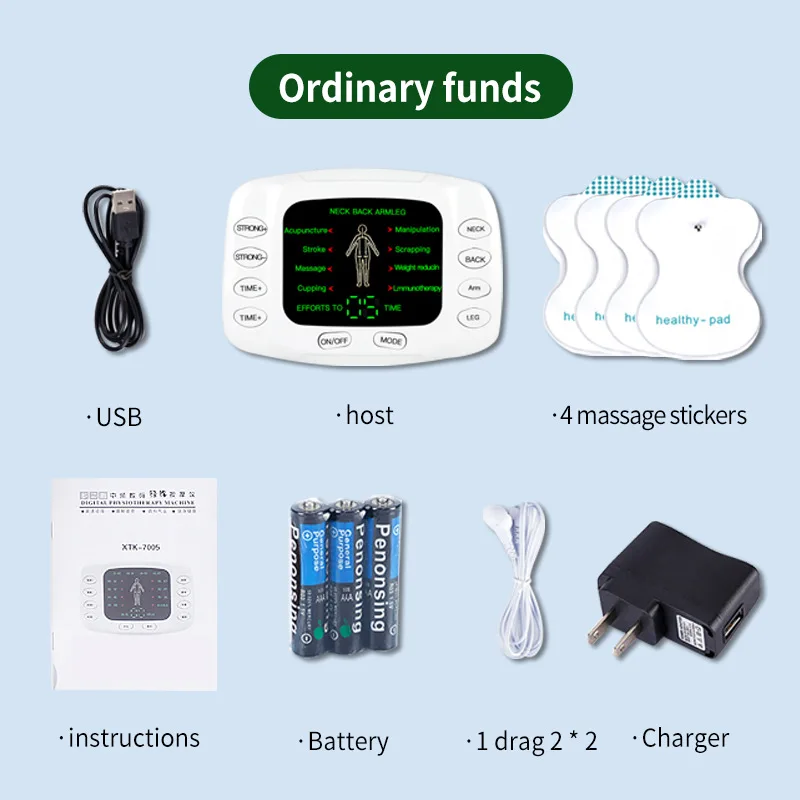 Color screen digital meridian massager dual output meridian therapy instrument multi-function electronic pulse massager view 5
