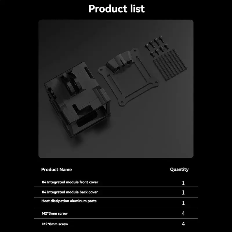 DT98 For DJI O4 Pro Camera Mount Aluminum Alloy Heat Sink PETG 3D Printed Modified Parts Quick Release Bracket