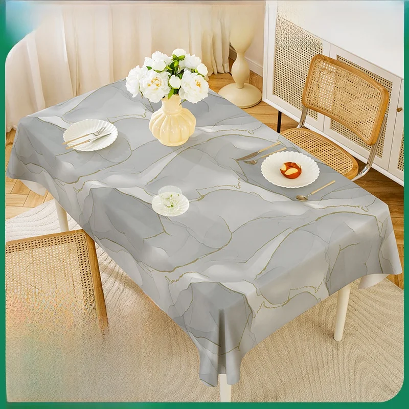 

Modern Waterproof Oil-Proof Heat-Resistant Washable Tablecloth PVC Dining Table Cover Tea Table Cloth Simple Design