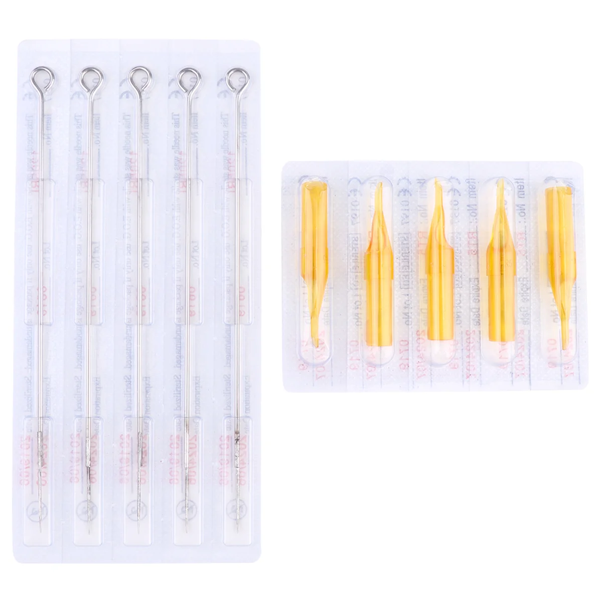 20pcs Needles and 20pcs Tips Mixed Professional Needle Disposable Tips Needle Body Tool (5RL+5RT)