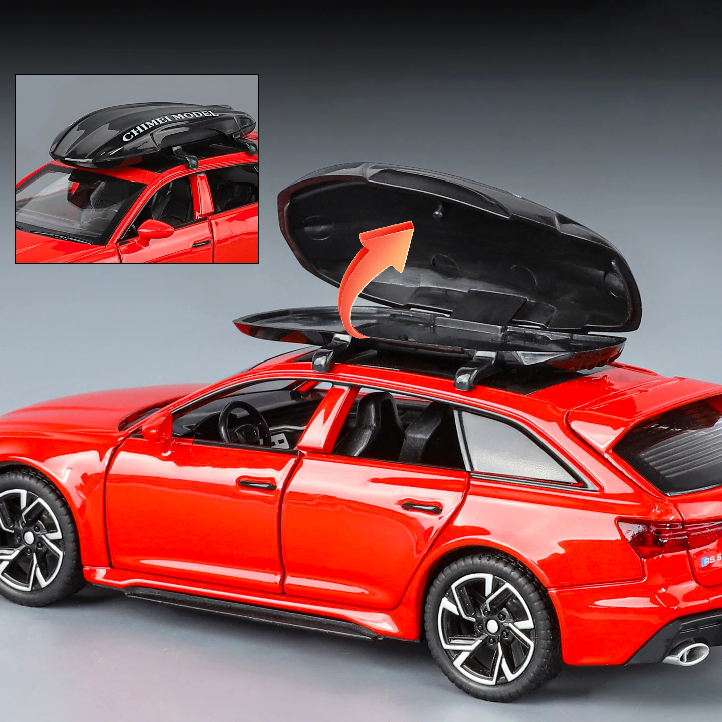 1:32 Audi RS6 Quattro Station Wagon coche en miniatura de aleación sonido y luz tirar hacia atrás juguete para niños coleccionables regalo de cumpleaños