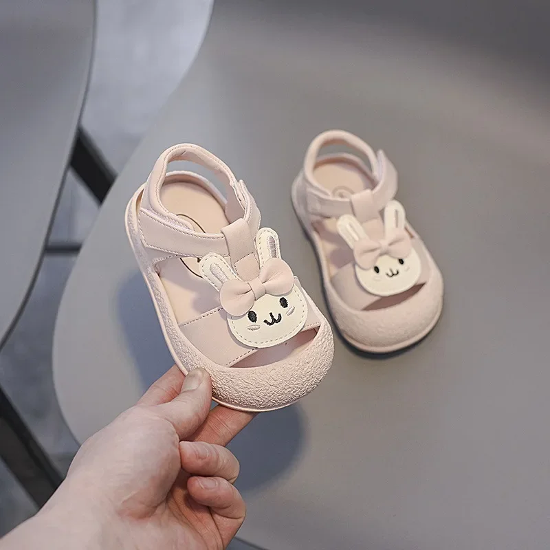 Summer Baby Girls Sandals Cartoon Children Barefoot Shoes Soft Sole Non-slip Lightweight Infant Toddler Shoes Kids Beach Sandals