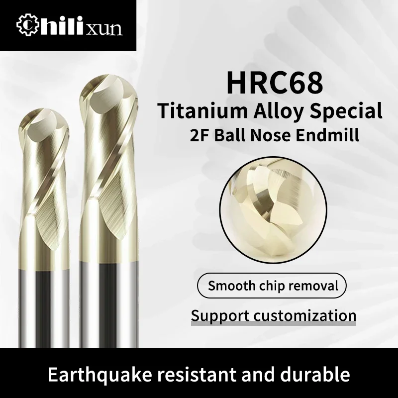 

HRC68High-efficiency double-edged ball end milling cutter, titanium series, high chip removal capacity, hot6 mm/8 mm/10 mm/12 mm