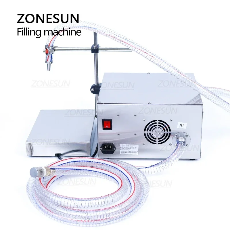 ZONESUN Pompa semiautomatica a ingranaggi a testa singola Olio lubrificante Olio commestibile Riempitrice e pesatrice essenziale