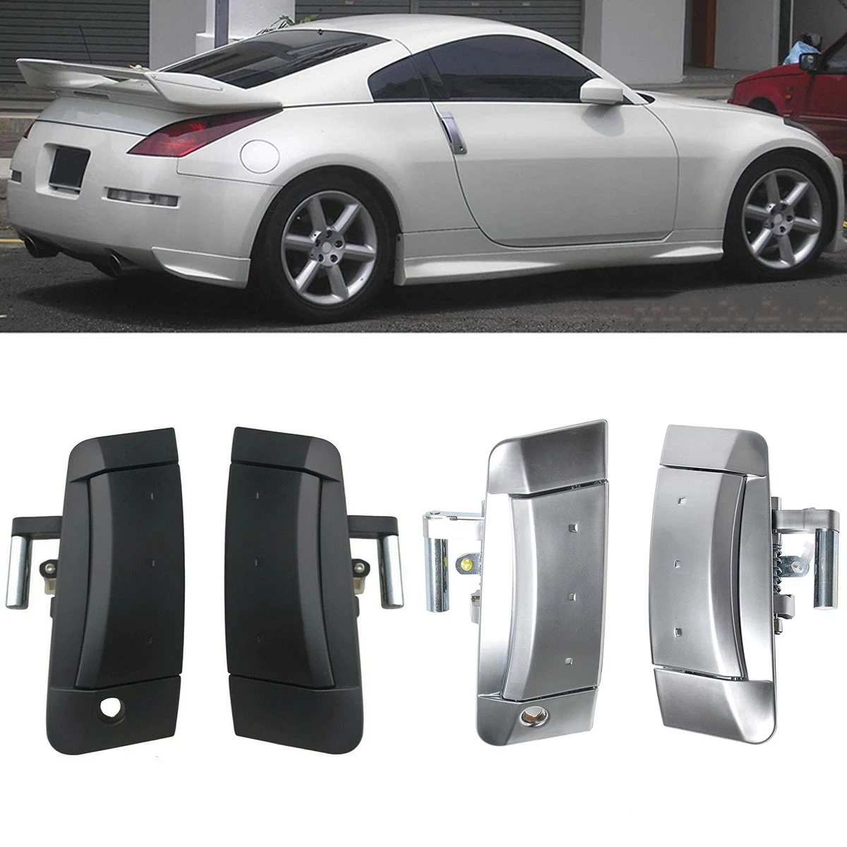 

Exterior Door Handle Driver Passenger Side Outside Outer Door Handle Fits for Nissan 350Z 2003-2009 80606-CD01E 80606-CD00C