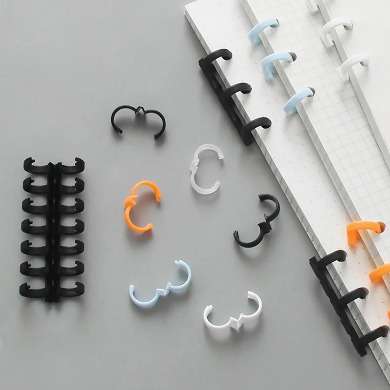 5Pc 12mm 30 Hole Loose-leaf Plastic Binding Ring Spring Spiral Rings for A4 A5 Paper Notebook Stationery Office Supplie