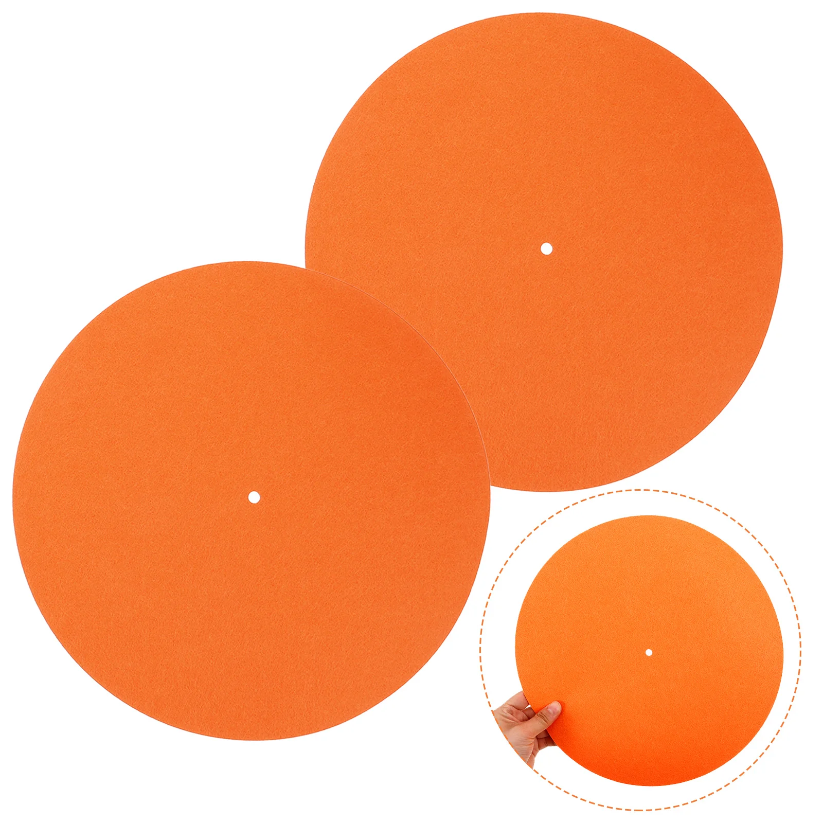 Felt Record Platter Mat Anti S Vinyl Turntable Pad ange Color Disc Protective Mat Sound Enhancer Shock Absorption Practical