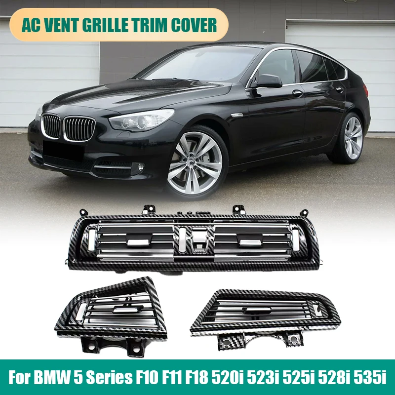 

Carbon Fiber Front Left Right Rear Air Conditioner AC Vent Grille Cover For BMW 5 Series F10 F11 F18 520i 523i 525i 528i 535i