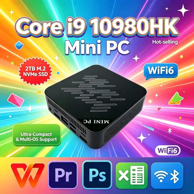 2026 Mini PC Intel Core i9 10980HK Windows 11 Pro 16GB RAM 1TB 2TB SSD WIFI6 BT5.2 4K HD Gaming Office Study Desktop