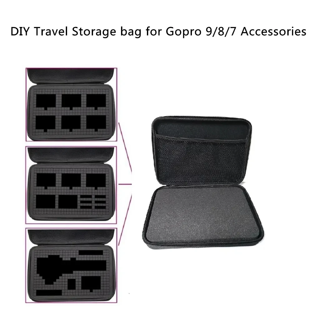 Action Camera Protective bag DIY Travel Storage Series Foam Portable Shockproof for Insta360 X4 Ace Pro DJI Action 4 Gopro 12 9