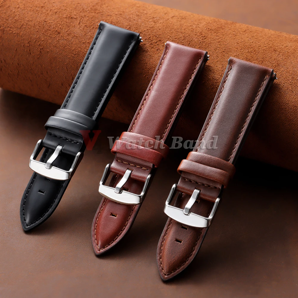 12/13/14/17/18/19/20/22mm Vintage Brown Strap for Omega for Rolex for Seiko Quick Release Wrist Band Men Women Bracelet