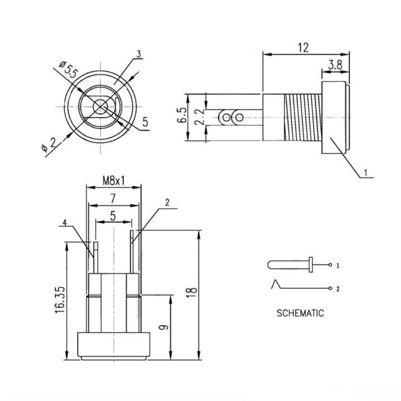 

J6PD 5 PCS DC-022B Питание разъемок