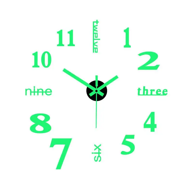 New 2D 3D Wall Clock Mirror Wall Stickers DIY Large Acrylic Quartz Wall Clocks Removable 4 Color Art Decal Sticker Home Decor
