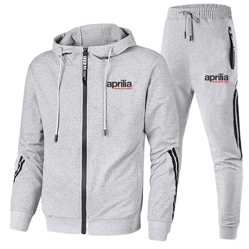 aprilia racing Tracksuit Men\'s Sweatshirt +Pants 2 Piece Set Casual Sportswear Hoodies Wear Autumn New Sportswear Suit Hot