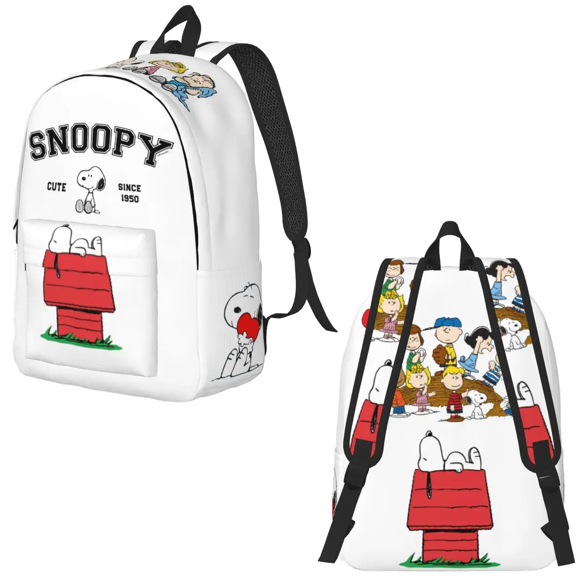 Sacs à dos SnoAmendments Merch de bande dessinée de dessin animé pour garçons et filles, cartable d'étudiant, sac à dos de voyage, impression de cacahuètes, mignon et drôle