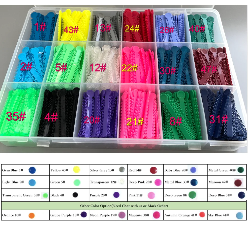 18Colors 40Sticks/Color I Type Brace Latex-Free Rubber  Tie Color Can Choose