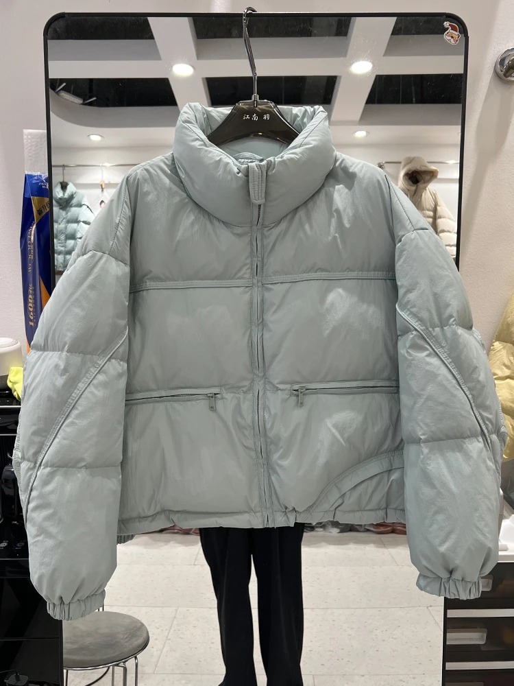 Korean version autumn and winter new down jacket women's short style stand up collar thickened warm trendy bread jacket
