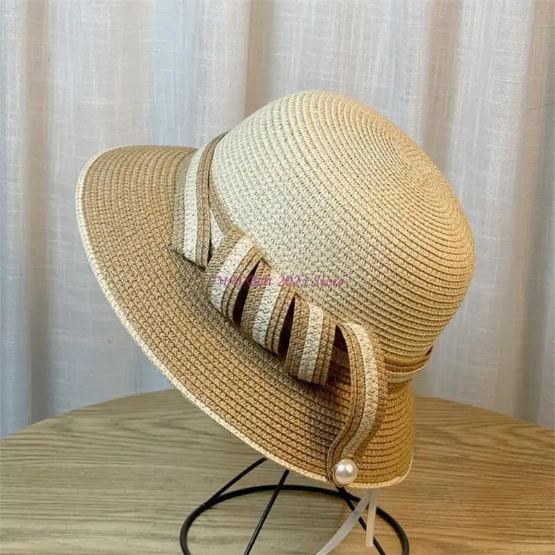 

49ME Элегантный плетеный пояс ручной работы соломенная шляпа-сюрприз в пляжном стиле для подруги