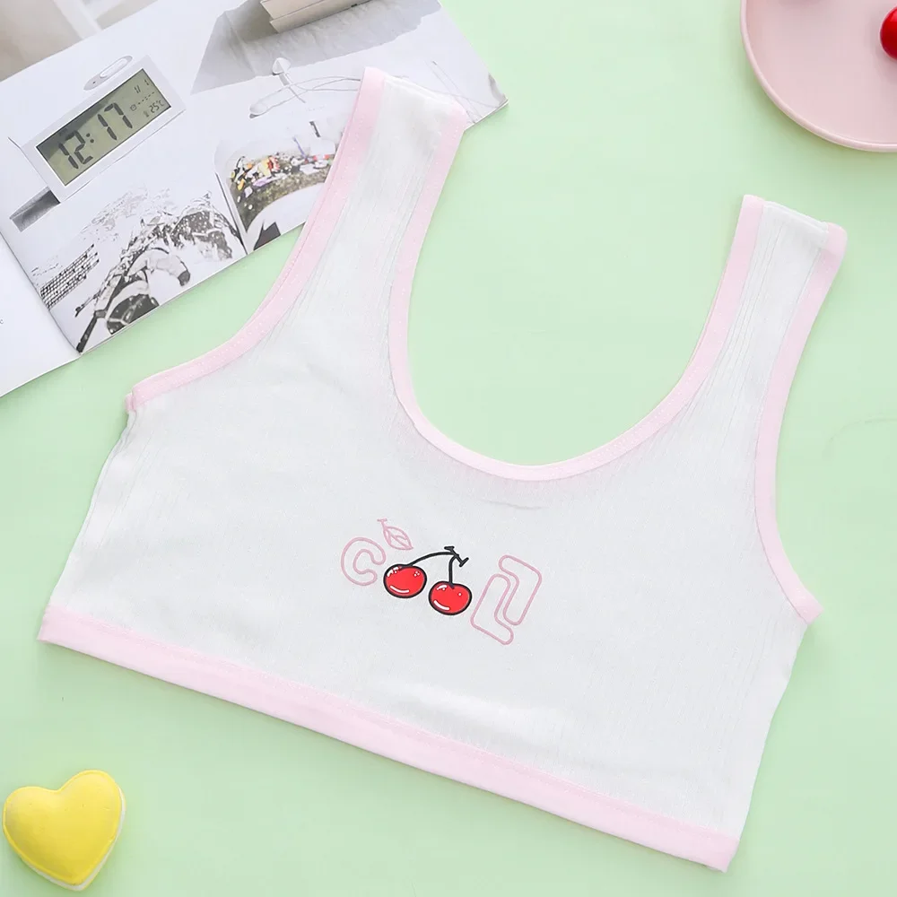 Cartoon Pattern Girls' Vest Cotton Girls' Bra Girls' Underwear 6-8-10-12 Year Old Pupils' Chest Wrapping Training Bra