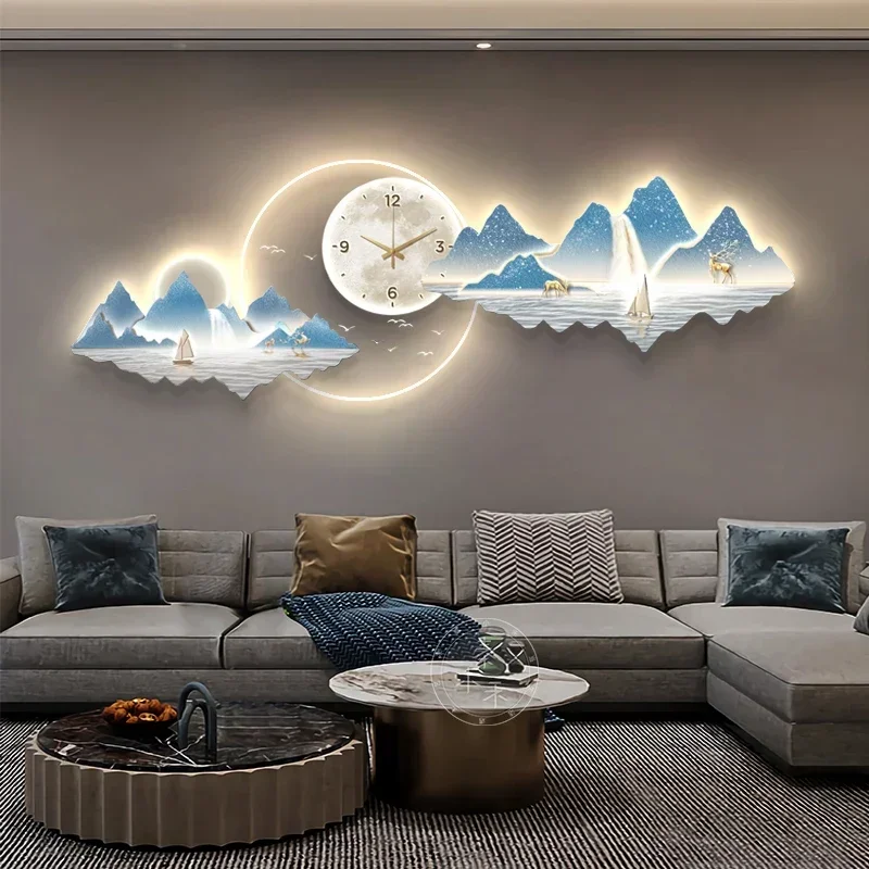 *Art Mural Wall Clocks Aesthetic Led Luxury Creative Silent Wall Watch Restaurant Simple Fashion Wanduhr Living Room Decoration