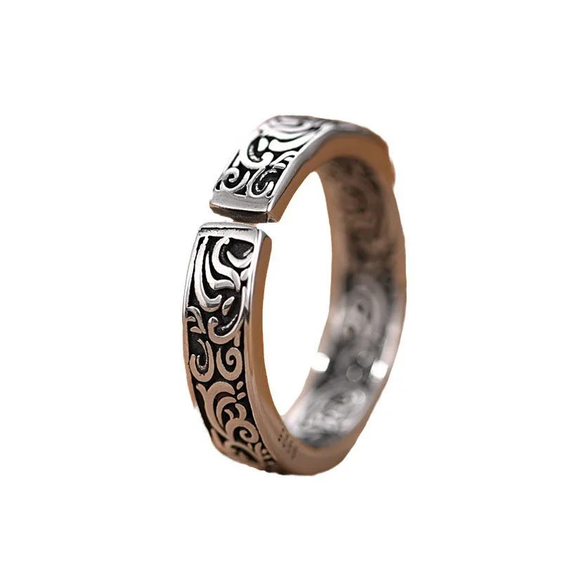 Chiba nouveau modèle d'herbe Tang rétro Style érudit méthode ancienne mâle bague mâle femme