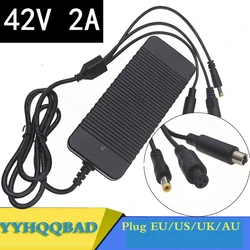 Ładowarka 42V 2A 3w1 DC5521mm * RCA 8mm * 3 bolce Złącze M12 do akumulatora 36v 10S 18650