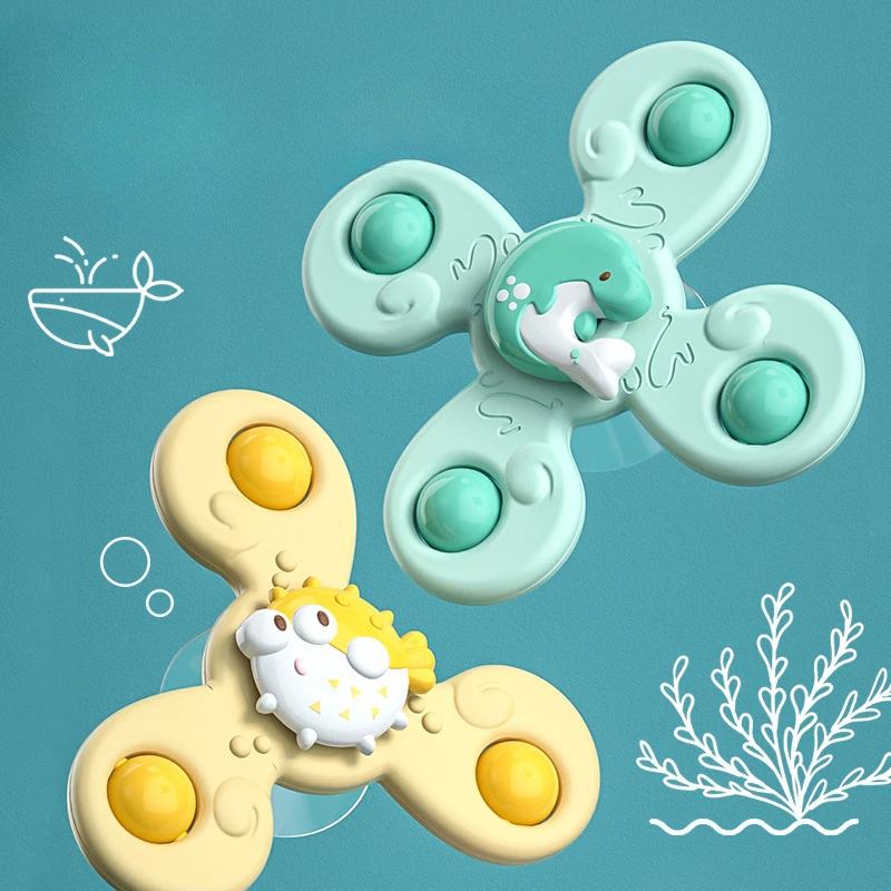 Montessoris Baby Bath Toys For Children Boys Bathing Water Games Child Suction Cup Spin Rattles Teethers for Babies 0 12 Months