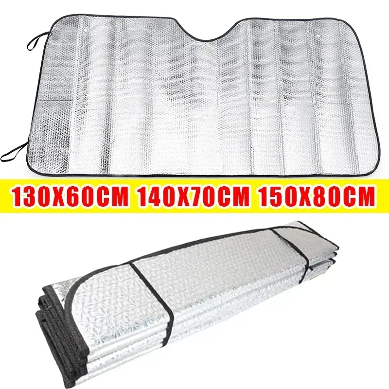 Parasol para ventana de coche de 140x70CM, protección Anti-UV para nieve y hielo, cubierta de bloque para parabrisas delantero y trasero, visera,