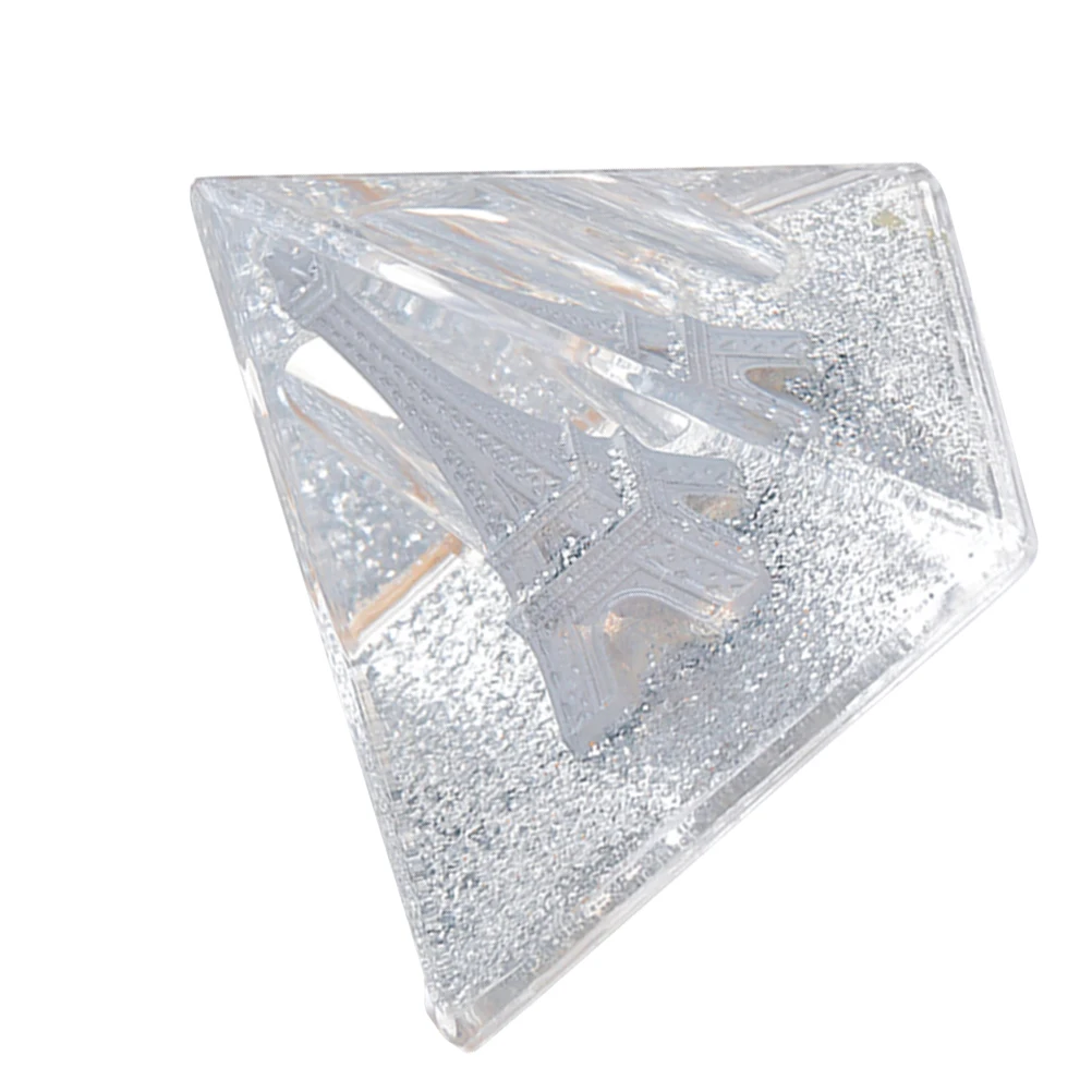 

Silver Powder Eiffel Tower Pen Insert Acrylic Desktop Decor Pyramid Shape Penholder Gift Student Office Home Pen Vase Stationery