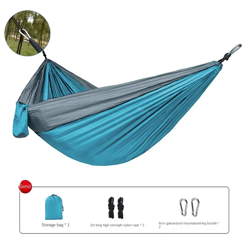 K-STAR Popular Hammock Outdoor Camping Single And Double Parachute Fabric Color Matching Hammock New Hot Sale 2024 DropShipping