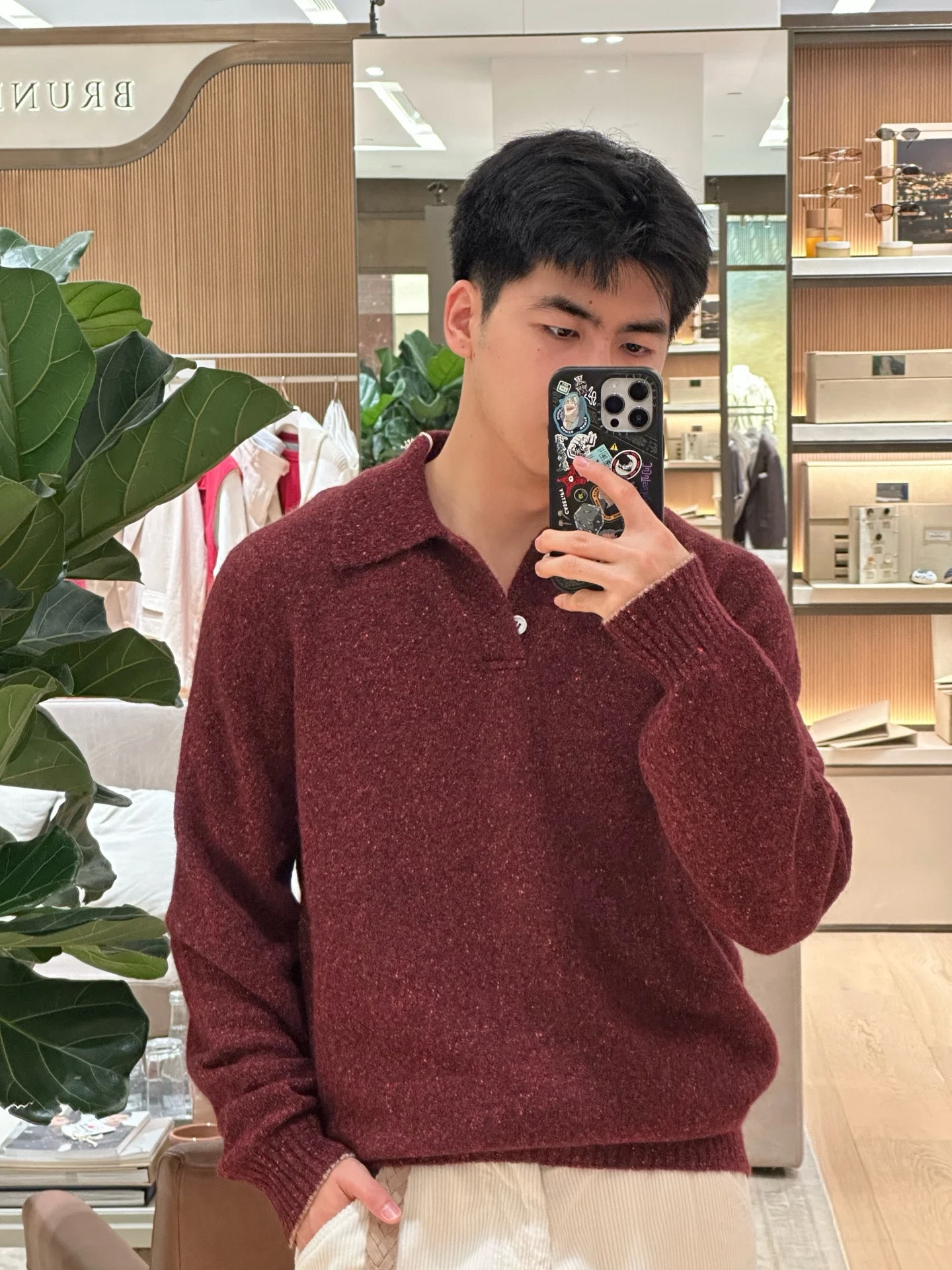 

MHTO Men's Knitwear Long Sve Casual Collar Pure Color Loose Fit Wool Blend Autumn Faion for Middle-Aged And ly