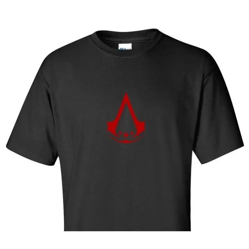 تي شيرت American Brotherhood of Assassins Red Logo Creed Gamer باللون الأسود
