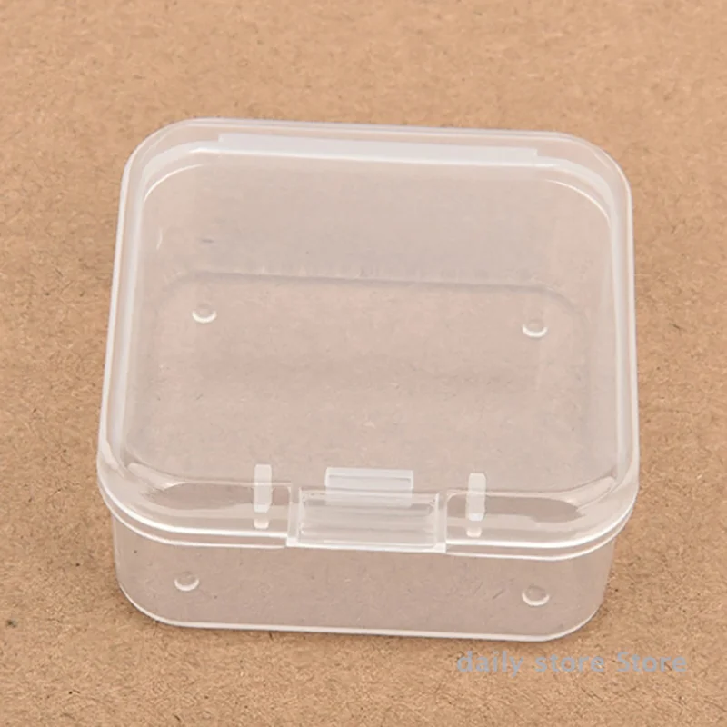 5Pcs Mini Plastic Storage Box Transparent Jewelry Storage Case Earrings Rings Boxes Small Items Storage Container