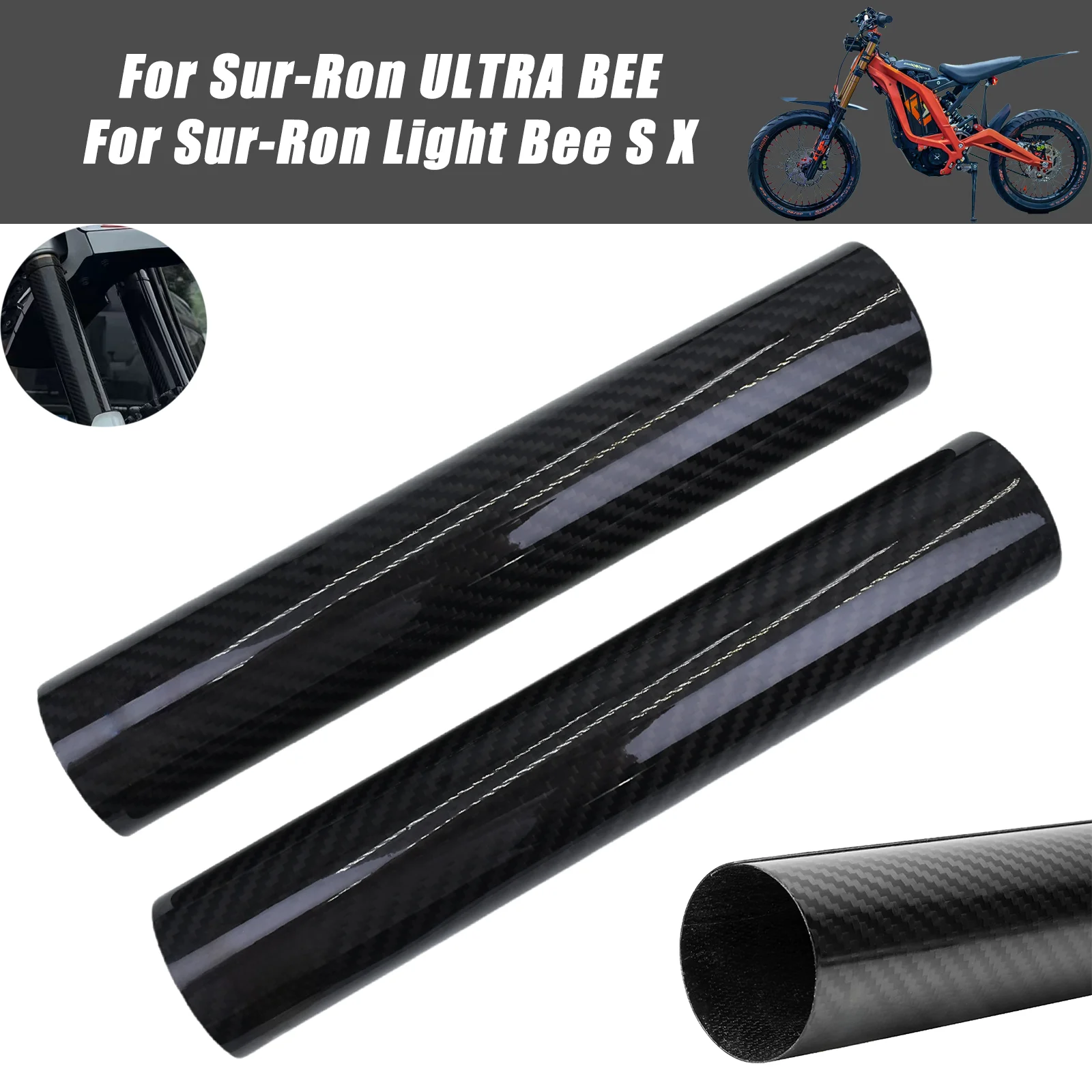 Kratzfester Carbonfaser-Gabelschutz, verstellbar, für Sur Ron Ultra Bee Light Bee Offroad E-Motorrad Zubehör