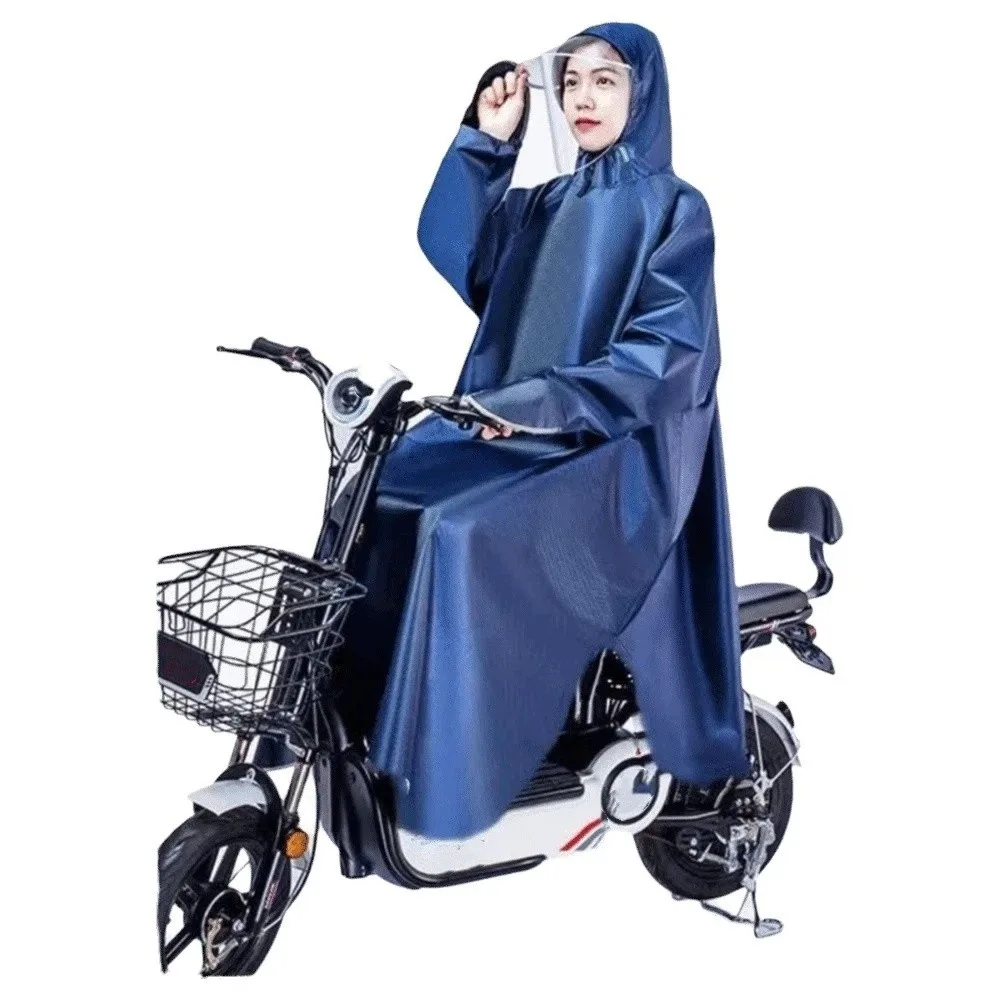 One-Piece Waterproof Rain Poncho Sleeve Design Hooded Electric Bike Raincoat Full Body Coverage Windproof Raincoat Adult