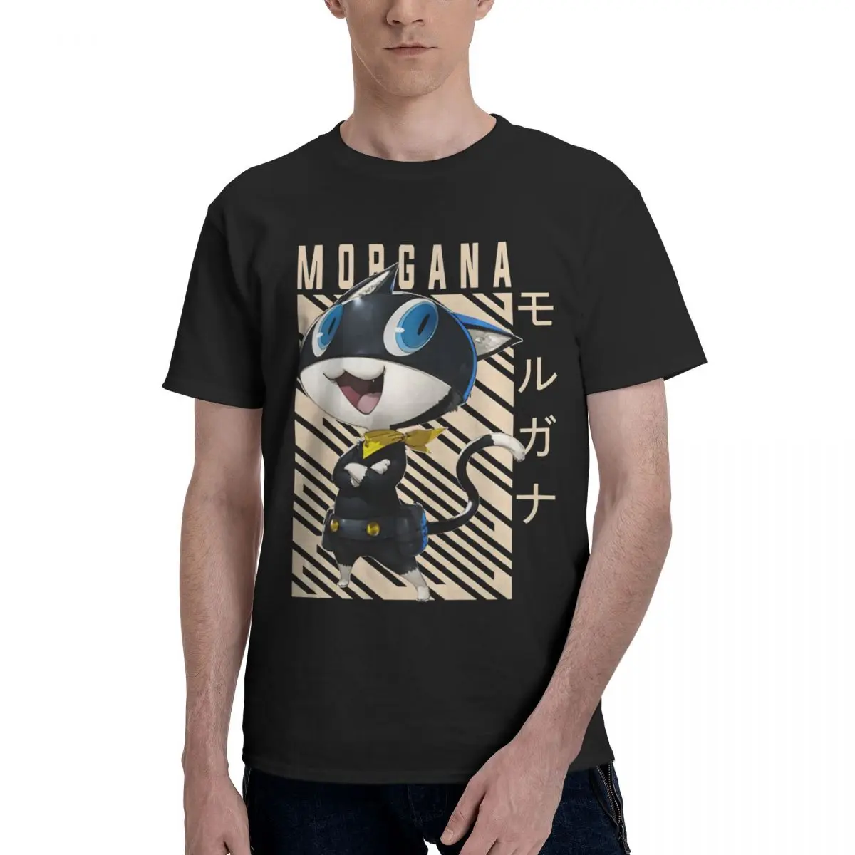 

Винтажная Мужская футболка Morgana S, черная, с круглым вырезом, из хлопка, с коротким рукавом, в подарок